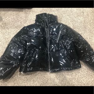 Black Oversized Puffer Jacket (cropped)